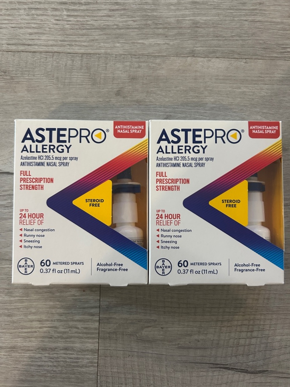NIB Bundle of (2) Astepro Allergy Nasal Spray, 60 sprays each